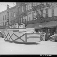 Labor Day Parade, Bluegrass Typographical Union float, Dan Cohen Shoes and F.W. Woolworth (268-274 West Main) buildings behind float,, 1938.pdf